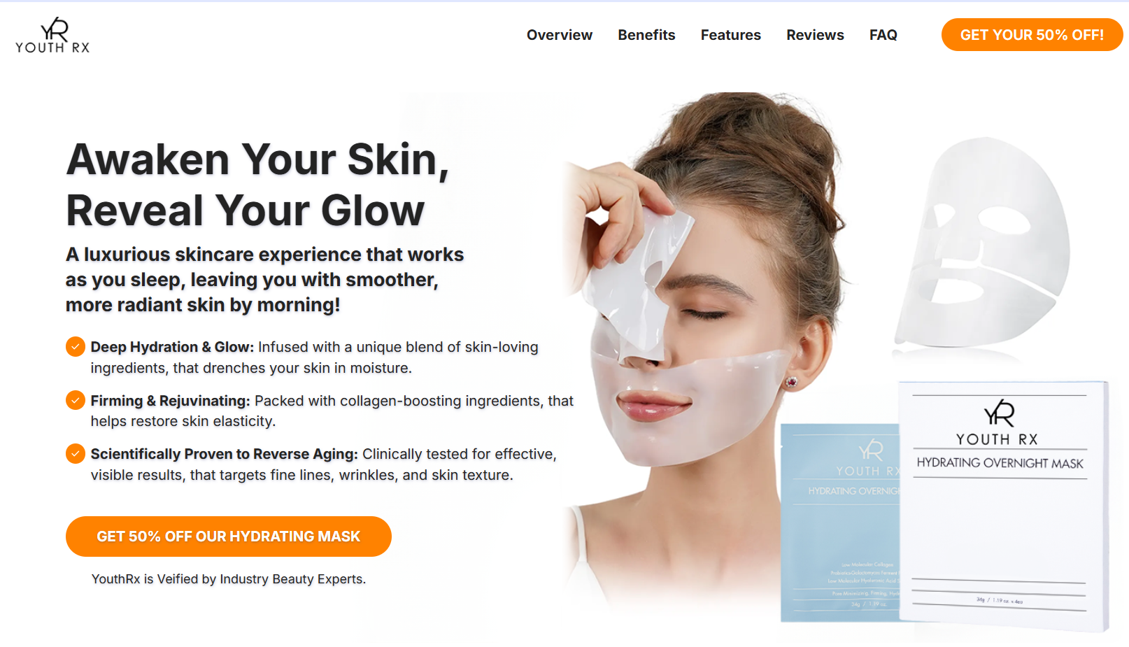 YouthRx Hydrating Face Mask